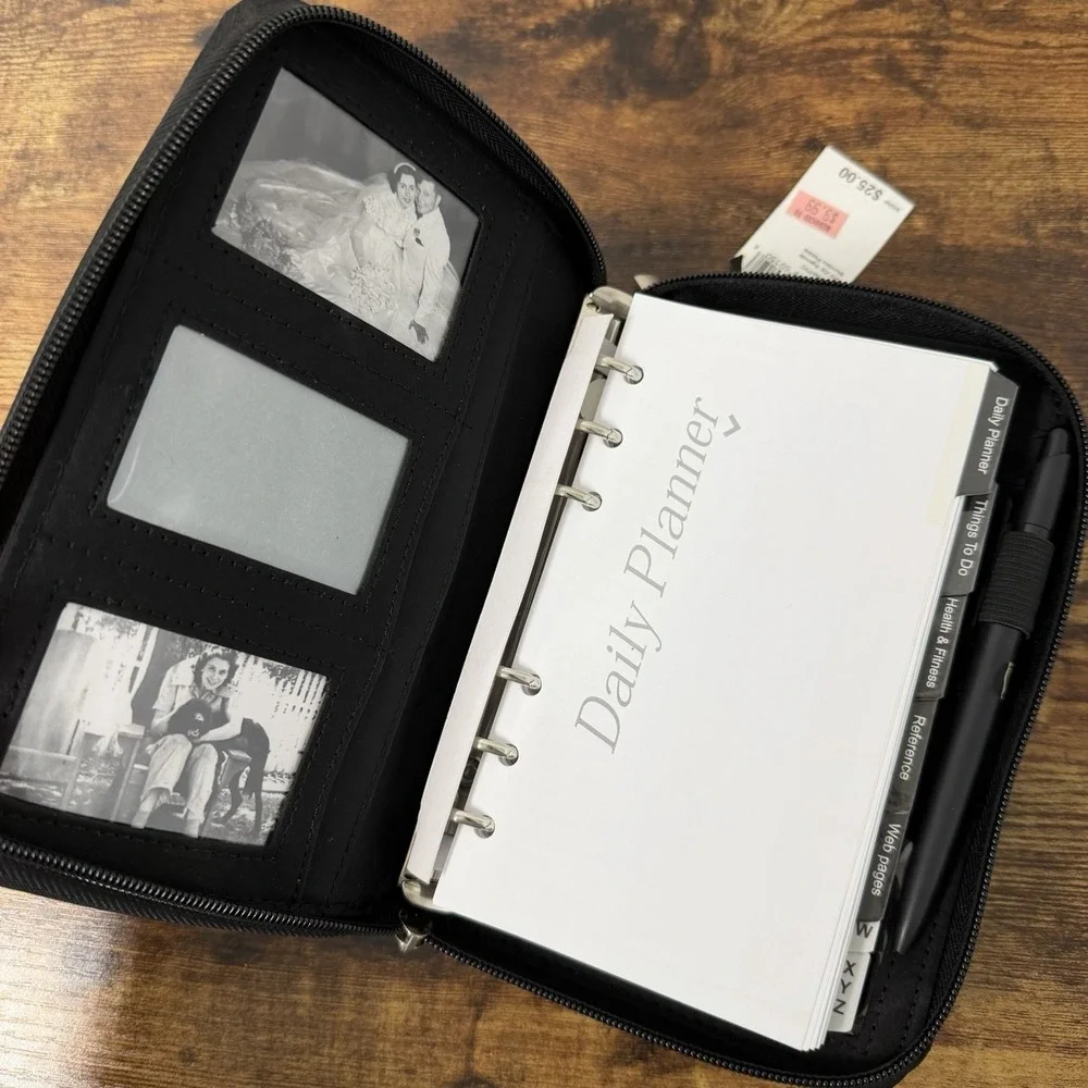 Mundi Agenda Double Zip Black NWT Organizer Planner Calculator